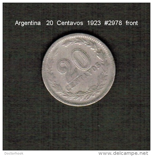 ARGENTINA    20  CENTAVOS  1923  (KM # 36) - Argentine