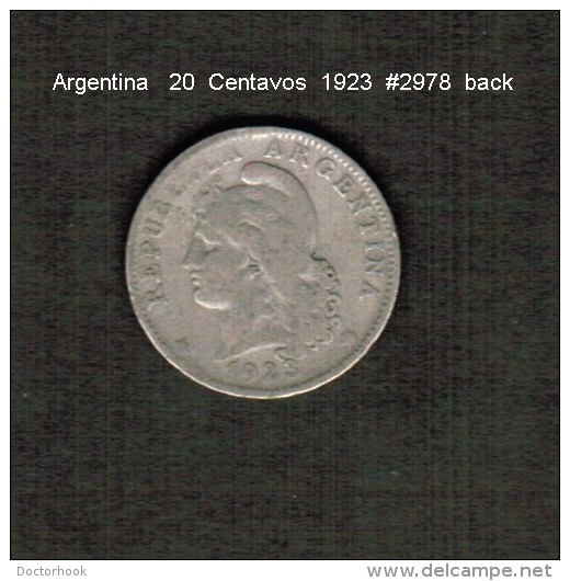 ARGENTINA    20  CENTAVOS  1923  (KM # 36) - Argentina