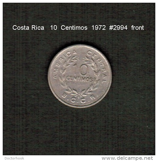 COSTA RICA    10  CENTIMOS  1972  (KM # 185.3) - Costa Rica