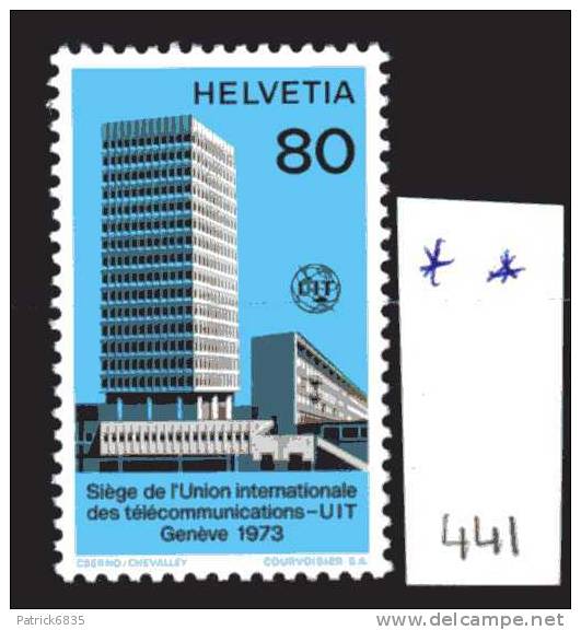 Svizzera ** - 1973  Servizi  - Nuova Sede Dell'UIT - Oficial