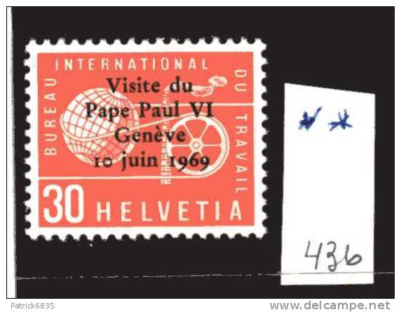 Svizzera ** - 1969  Servizi - Visita Di Papa Paolo VI A Ginevra - Officials