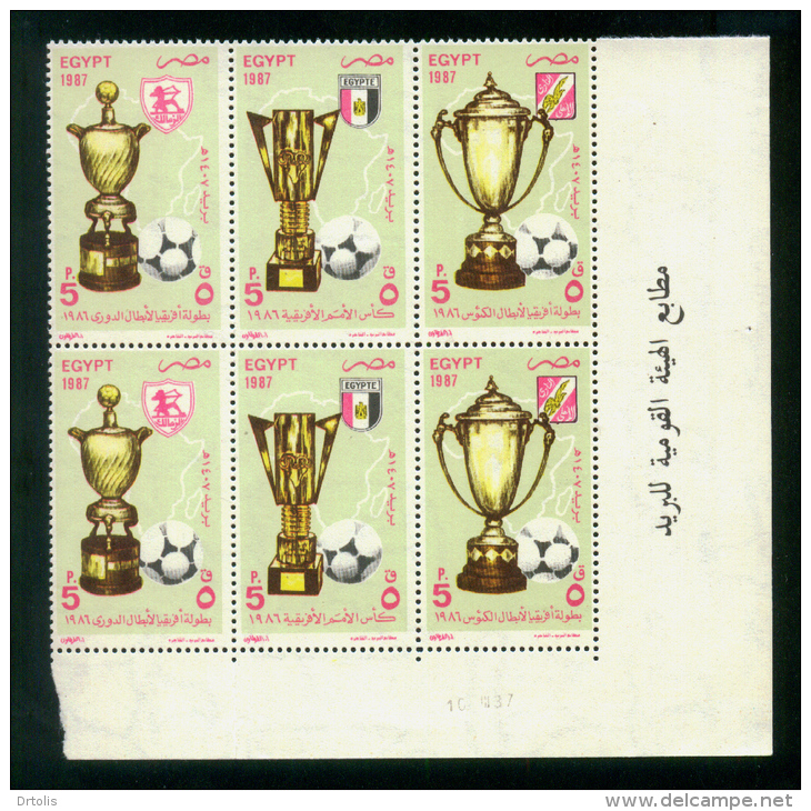 EGYPT / 1987 / SPORT / EGYPTIAN FOOTBALL VICTORIES / AFRICA CUP / ZAMALEK / AHLY / MNH / VF - Unused Stamps