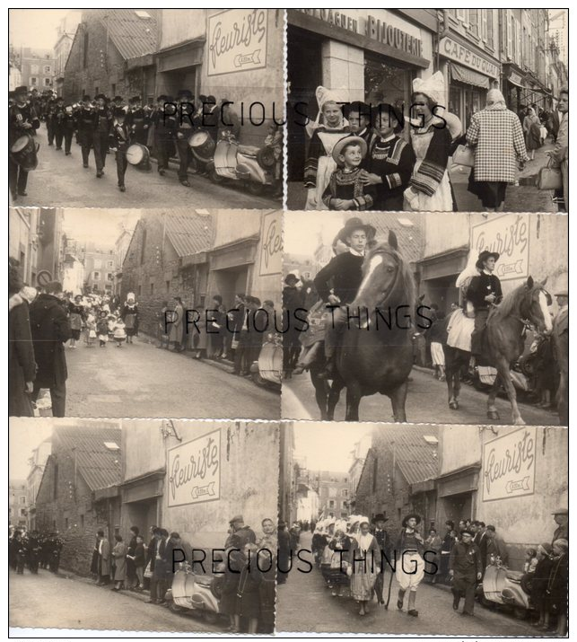 CONCARNEAU  LOT DE 16 PHOTOS FORMAT 11X8CMS. DEFILE DE CHARS CARNAVAL ET FETE BRETONNE EN COSTUME TRADITIONNEL - Lieux