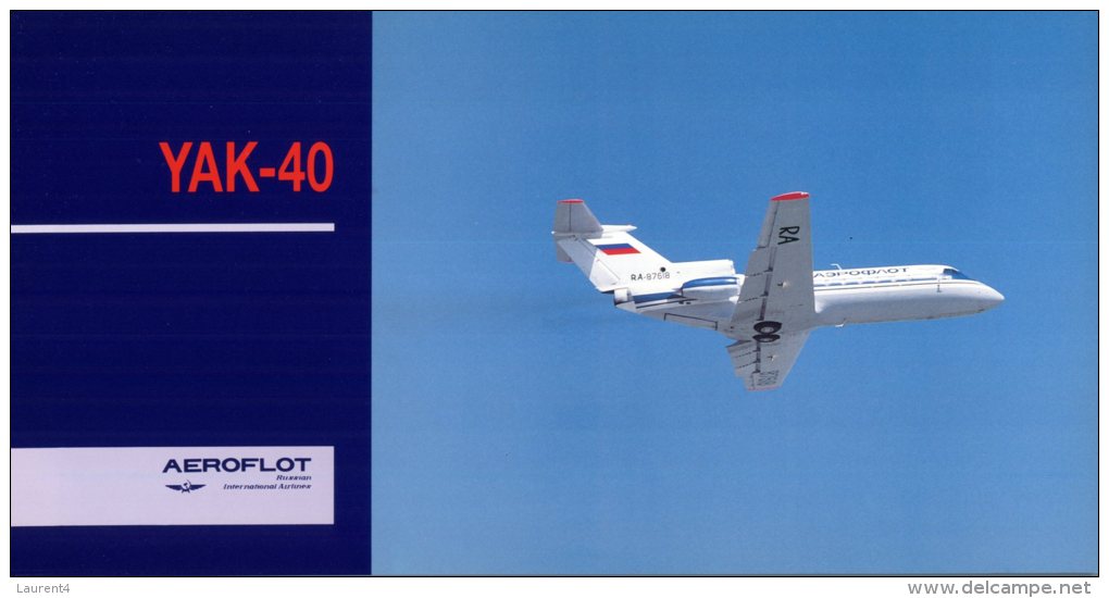 (174) Aeroflot Large Size Postcard - YAK-40 Aircraft - 1946-....: Moderne
