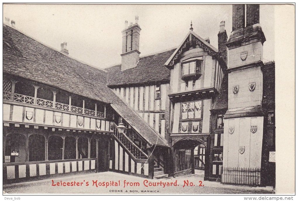 Postcard Leicester's Hospital From Courtyard No.2 Lord Leycester WARWICK Cooke - Warwick