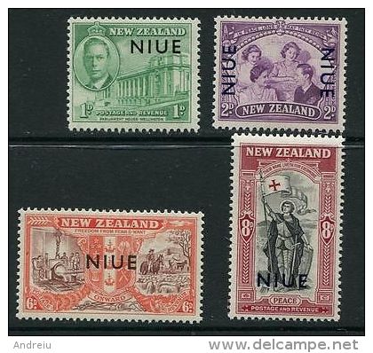 1946 Niue - Overprints New Zealand 4v., End Of World War II, SG 98/101   MLH - Niue