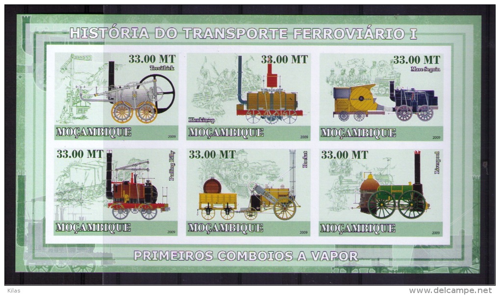 MOZAMBIQUE 2009 TRANSPORT RAIL HISTORY I (IMPERFORATED) - Tranvie