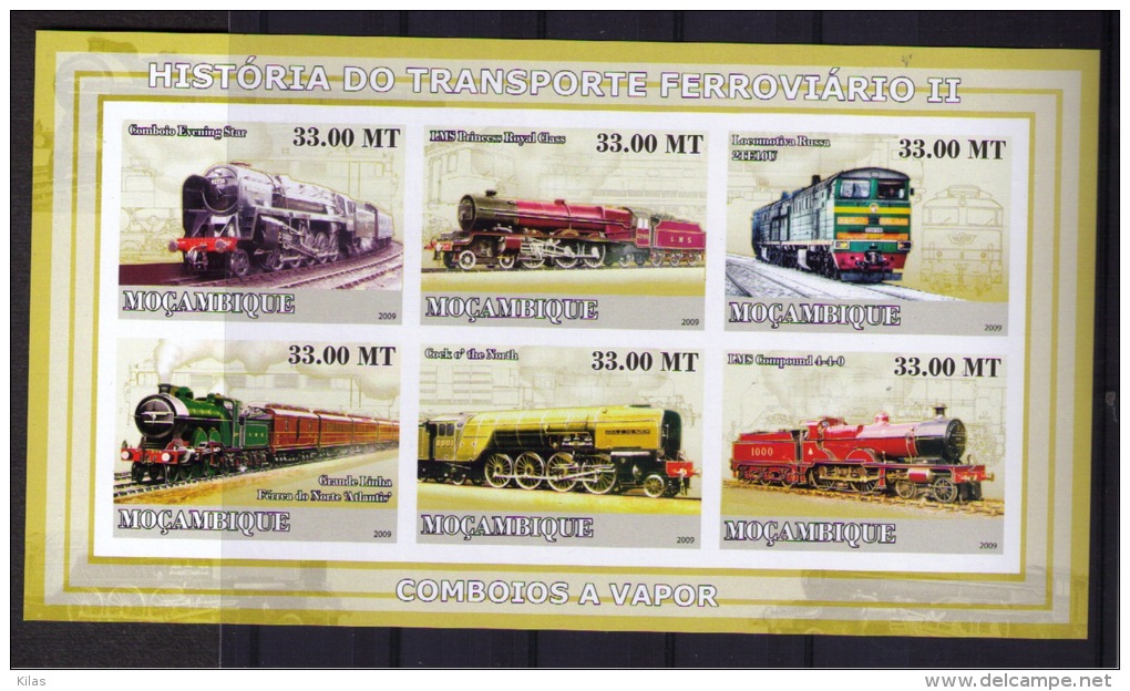 MOZAMBIQUE 2009 TRANSPORT RAIL HISTORY II (IMPERFORATED) - Tramways