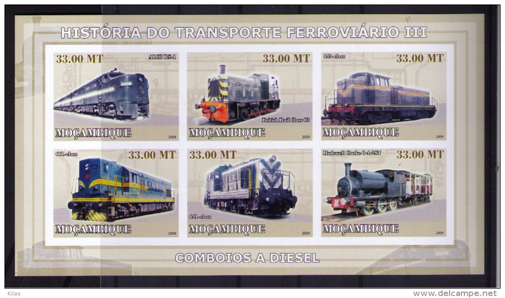 MOZAMBIQUE 2009 TRANSPORT RAIL HISTORY III (IMPERFORATED) - Tranvie
