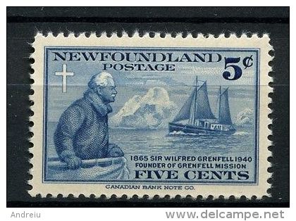 1941 Newfoundland - 50th Anniv Of Sir Wilfred Grenfell Labrador Mission 1v., Ship, Polar Ice SG#275 Scott 252  MLH - Explorers