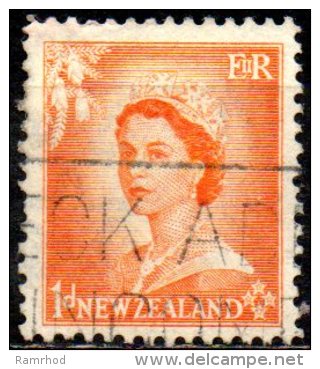 NEW ZEALAND 1953 Queen Elizabeth II - 1d. - Orange FU - Used Stamps