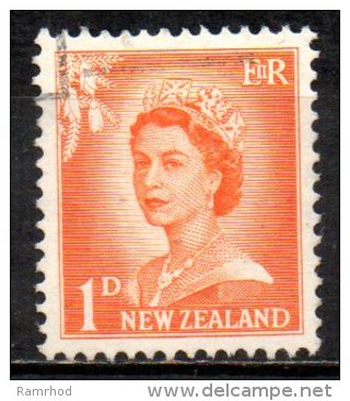 NEW ZEALAND 1955 - Queen Elizabeth II  - 1d. - Orange    FU - Used Stamps