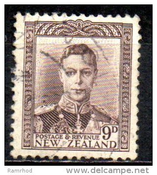 NEW ZEALAND 1938 King George VI  - 9d. - Brown  FU - Used Stamps