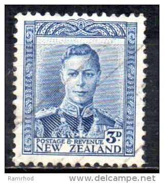 NEW ZEALAND 1938 King George VI  - 3d. - Blue  FU - Oblitérés