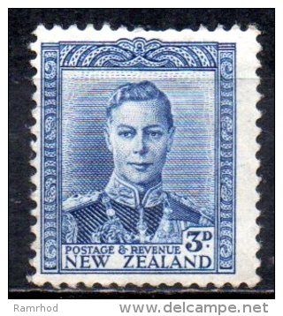 NEW ZEALAND 1938 King George VI  - 3d. - Blue  MH - Ongebruikt