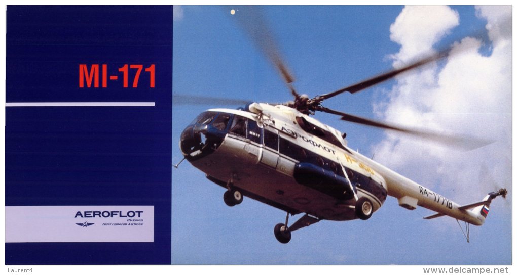 (174) Aeroflot Large Size Postcard - MI 171 Helicopter - Helikopters