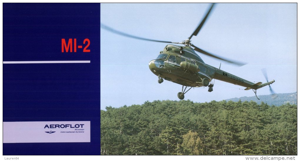 (174) Aeroflot Large Size Postcard - MI 2 Helicopter - Helikopters