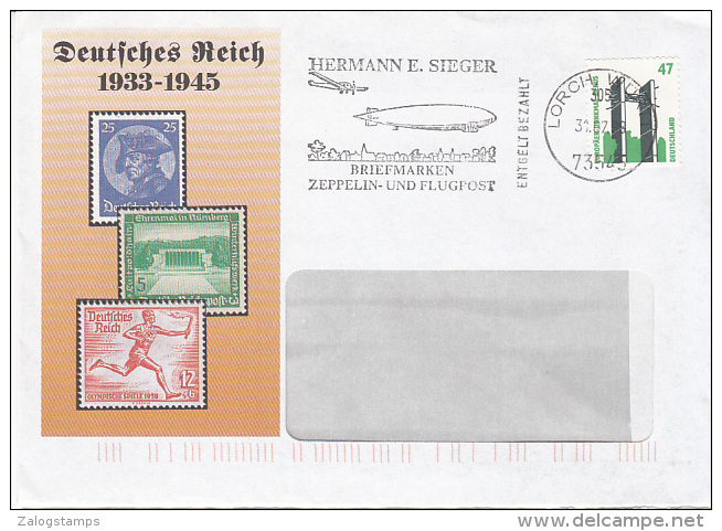 Germany Advertising Cover, Third Reich 1933-45, Sports Olympics, Cancelation Zeppelin & Old Aircraft, (Z-501) - Private & Local Mails