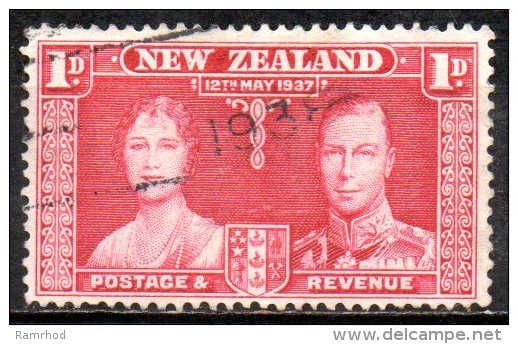 NEW ZEALAND 1937 Coronation - 1d King George VI And Queen Elizabeth   FU - Used Stamps