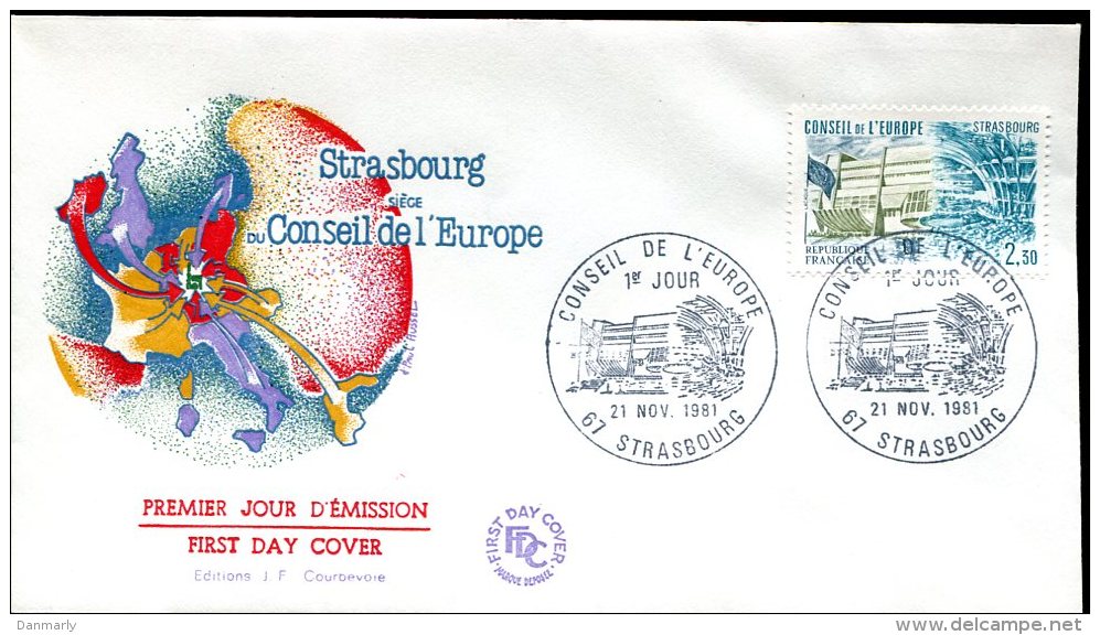 FDC 21/11/81 : Conseil De L'Europe (2 Enveloppes) - EU-Organe