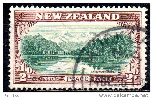NEW ZEALAND 1946 Peace Issue - 1/2d Lake Matheson   FU - Gebruikt