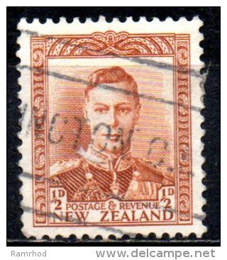 NEW ZEALAND 1938 King George VI  -1/2d. - Brown FU - Oblitérés
