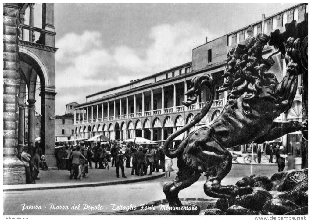 FAENZA-PIAZZA DEL POPOLO-FONTE MONUMENTALE-1957 - Faenza