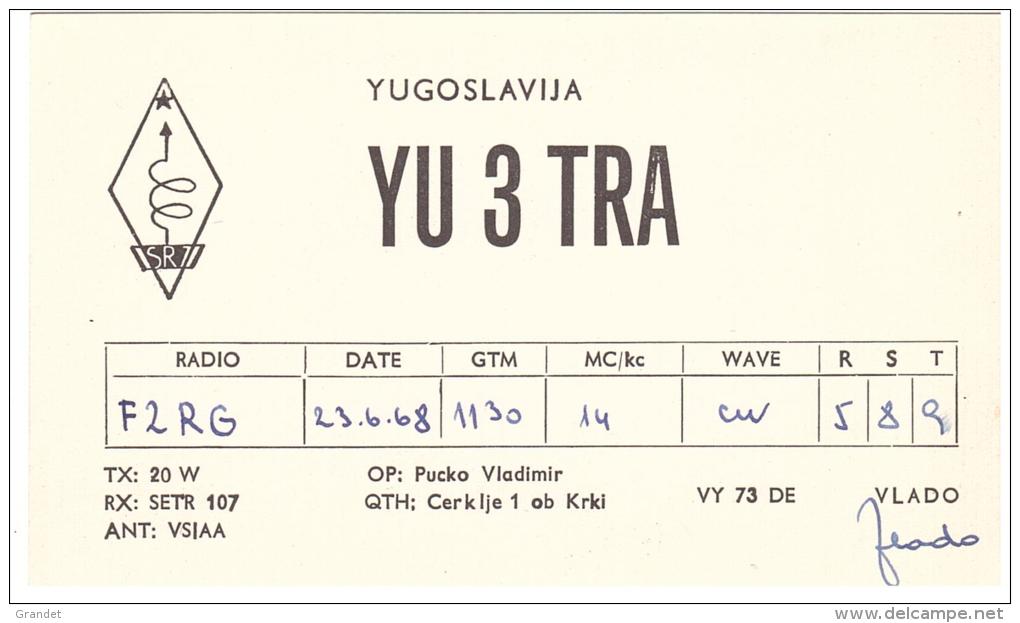 CARTE RADIO - QSL - CARTE RADIO QSL - YUGOSLAVIA - YOUGOSLAVIE - KRKI - 1968. - Radio Amateur