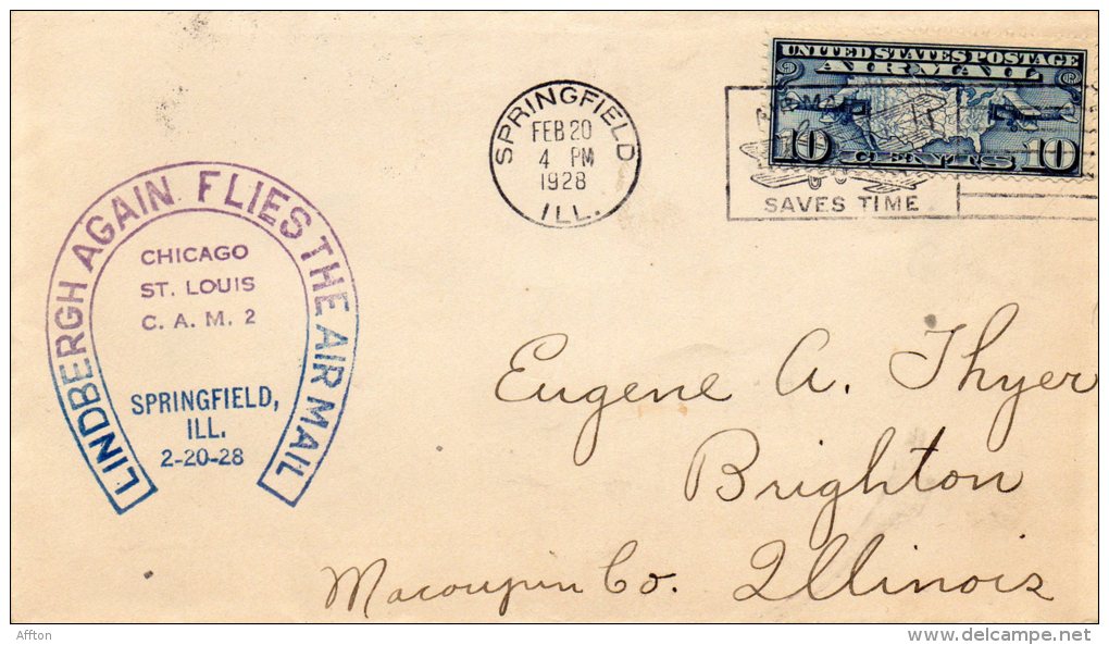 Lindbergh 1928 Air Mail Cover - 1c. 1918-1940 Briefe U. Dokumente