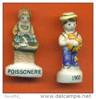 Lot De 2 Feves Porcelaine Metiers - Personaggi