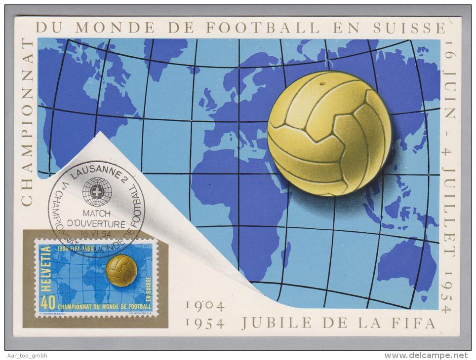 Motiv Fussball 1954-06-16 Maximumkarte Eröffnungsspiel Lausanne 2 - 1954 – Svizzera