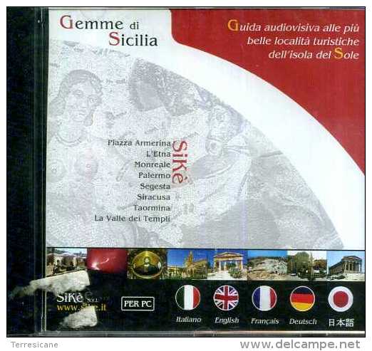 GEMME DI SICILIA CD PER PC GUIDA AUDIOVISIVA IN 5 LINGUE SIKE' NUOVO SIGILLATO PREZZO DI VENDITA 9 EURO - CD