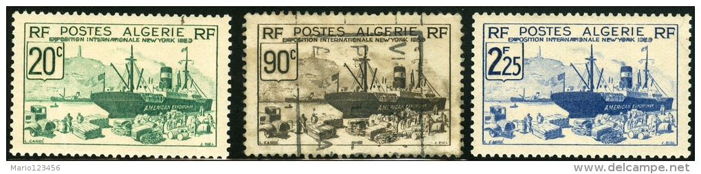 ALGERIA, COLONIA FRANCESE, FRENCH COLONY, 1939, FRANCOBOLLI NUOVI (MLH*) E USATI, Scott 126,128,130 - Neufs