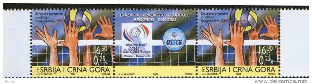 Serbia And Montenegro (Yugoslavia), 2005, European Volleyball Championship Belgrade-Rome 2005, Stamp-vignette-stamp, MNH - Autres & Non Classés