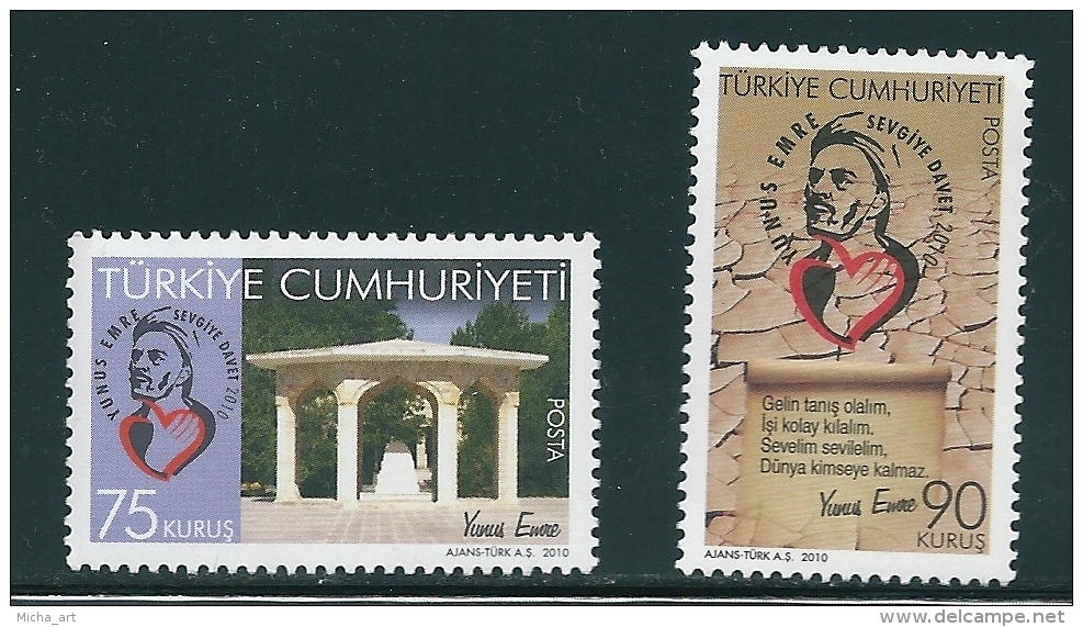 Turkey 2010 The Poet Yunus Emre Set MNH T0387 - Ongebruikt