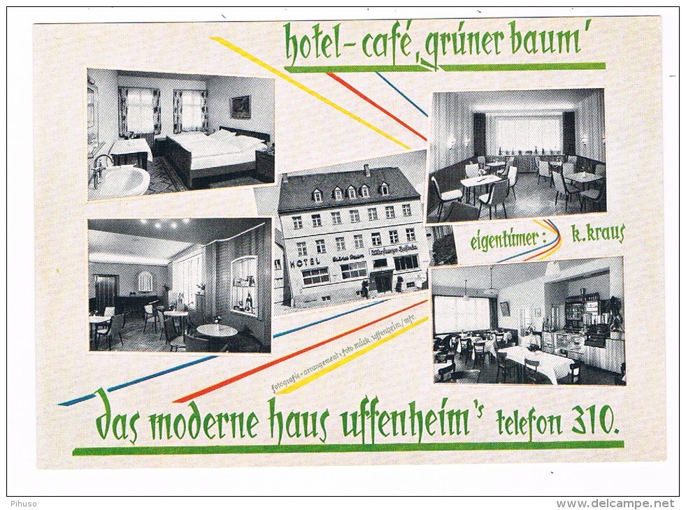 D3982     UFFENHEIM : Hotel-Cafe Grüner Baum - Bad Windsheim