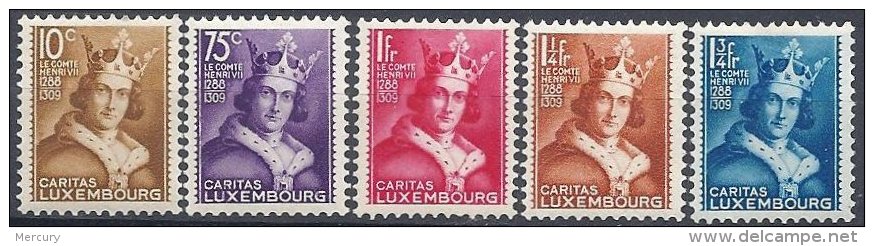 LUXEMBOURG - Série Complète Caritas 1933 Neuve LUXE - Effigie Du Comte Henri VII - Neufs