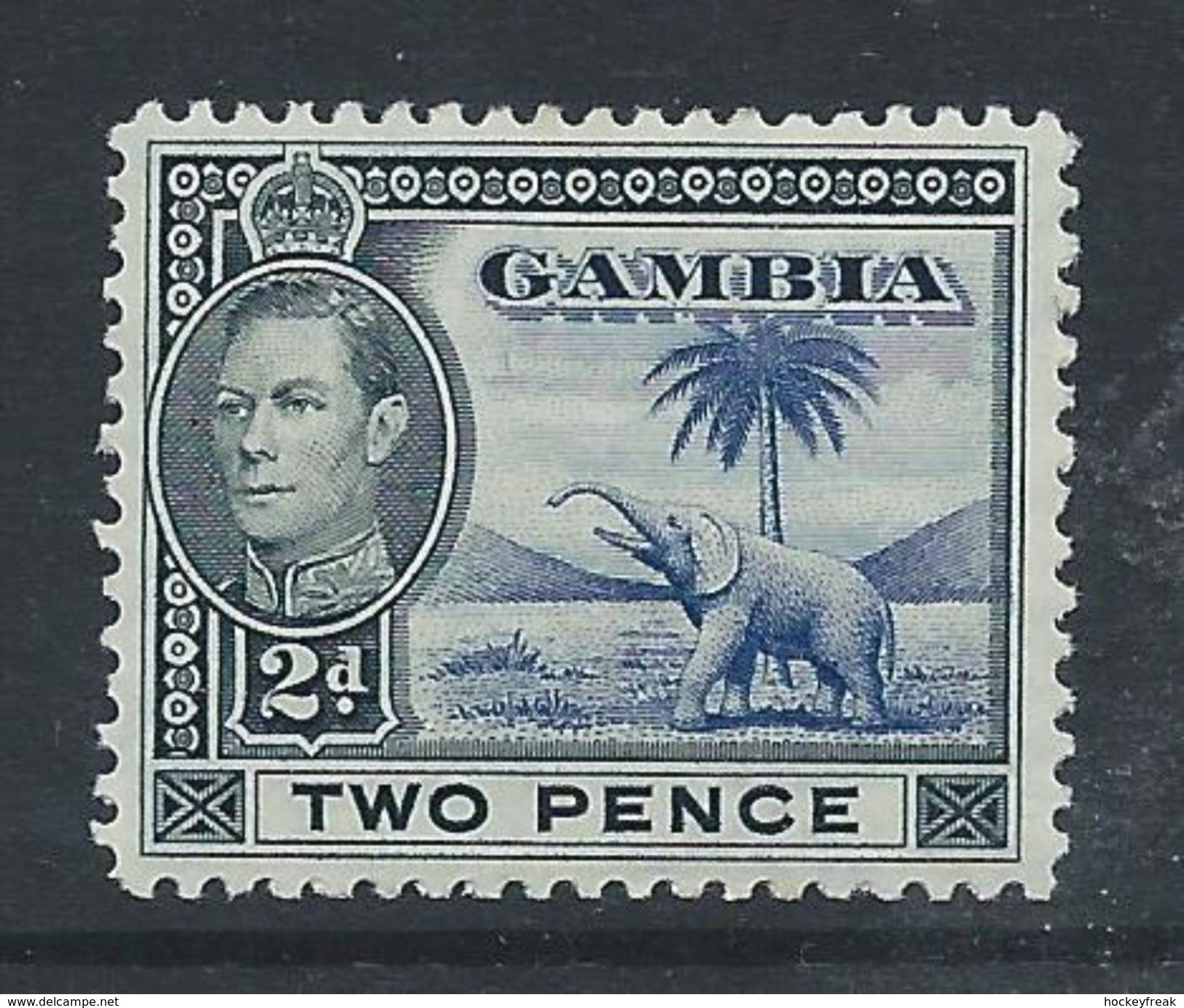 Gambia 1938 - 2d Blue & Black 'Elephant' SG153 LHM Cat £15 SG2018 For MNH - Gambia (...-1964)