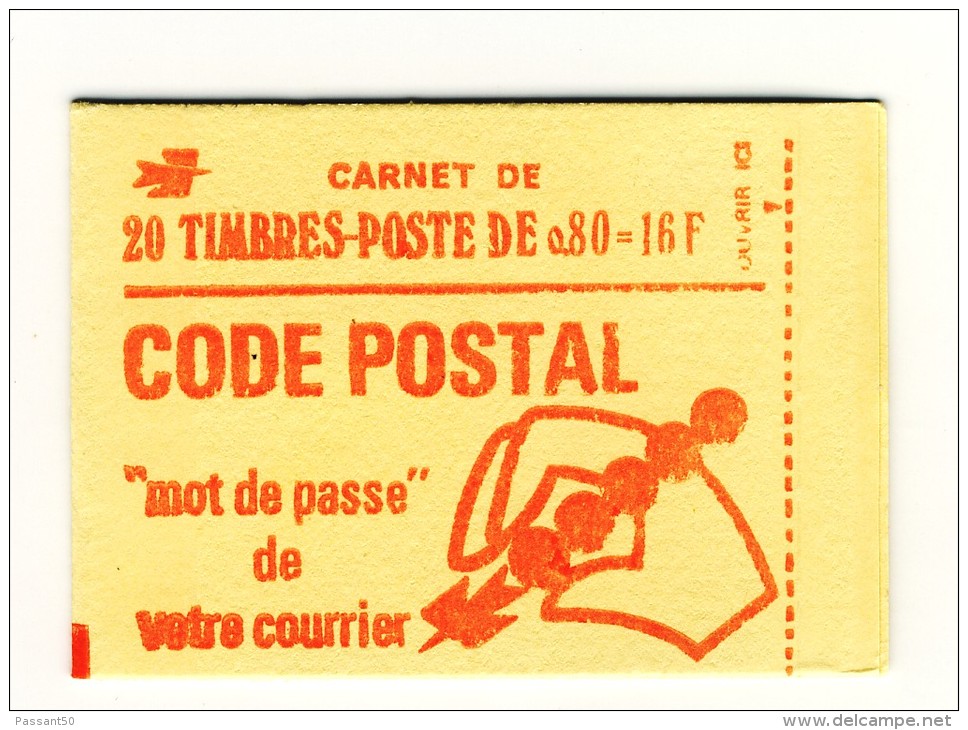 Carnet Bequet 0.80fr Rouge Sans Phosphore YT 1816-C5 Presse 6 Petits Pointillés. Cote YT 160 € ,  Maury N° 397 B : 165 € - Modernes : 1959-...