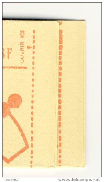 Carnet Bequet 0.80fr Rouge Sans Phosphore YT 1816-C5 Presse 6 Petits Pointillés. Cote YT 160 € ,  Maury N° 397 B : 165 € - Modern : 1959-...