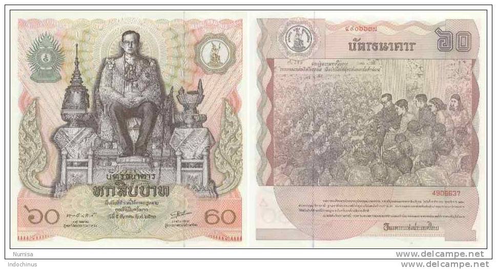 THAILANDE 60 BATH 1987  UNC  THAILAND SIAM   PORT OFFERT - Tailandia