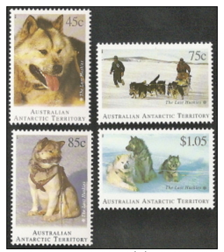Australia Antartic Terr,  Scott 2014 # L90-L93,  Issued 1994,  Set Of 4,  NH,  Cat $ 8.15,  Dogs - Unused Stamps