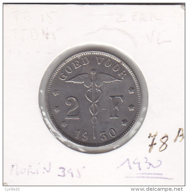 2 FRANCS Nickel Albert I 1930 FL Qualité +++++++++++++++++++ - 2 Francos