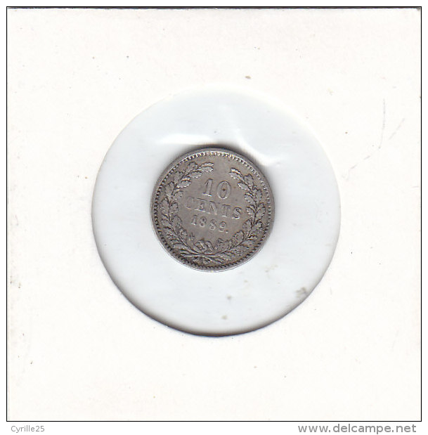 10 CENTS Argent WILLEM III 1889  Qualité++++++++++++++++++ - 1849-1890 : Willem III