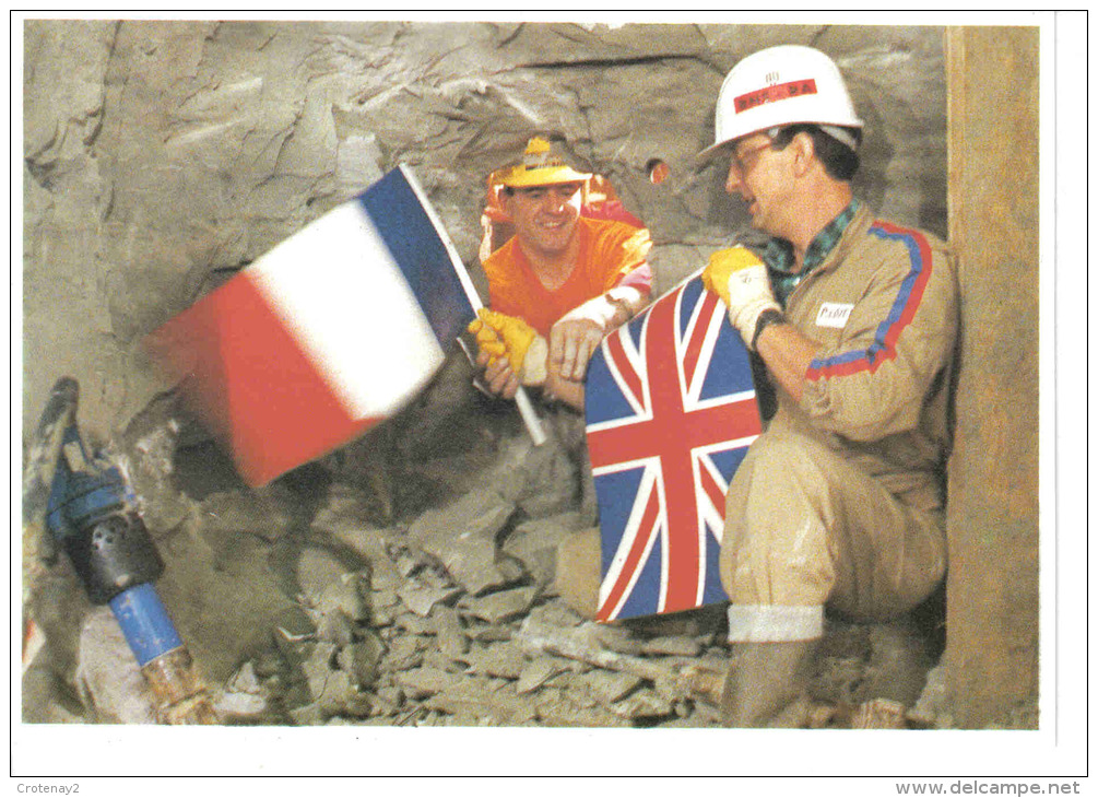 EUROTUNNEL Première Jonction Historique Sous La Mer Tunnel Photo Q.A éditions Galaxy Contact Calais - Ouvrages D'Art