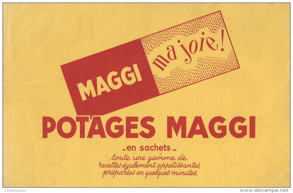 Potages   "  MAGGI  "              Ft  = 21 Cm  X  13.5 Cm - Soups & Sauces