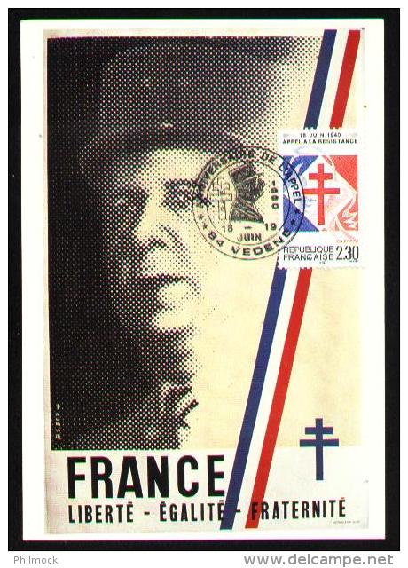 Général De Gaulle  - Liberté - Egalité - Fraternité -  Timbre N° 2656 - De Gaulle (General)