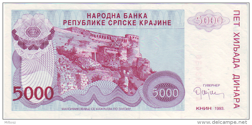 Croatia Srpska Krajina (Knin) 5.000 Dinara 1993 - Kroatien