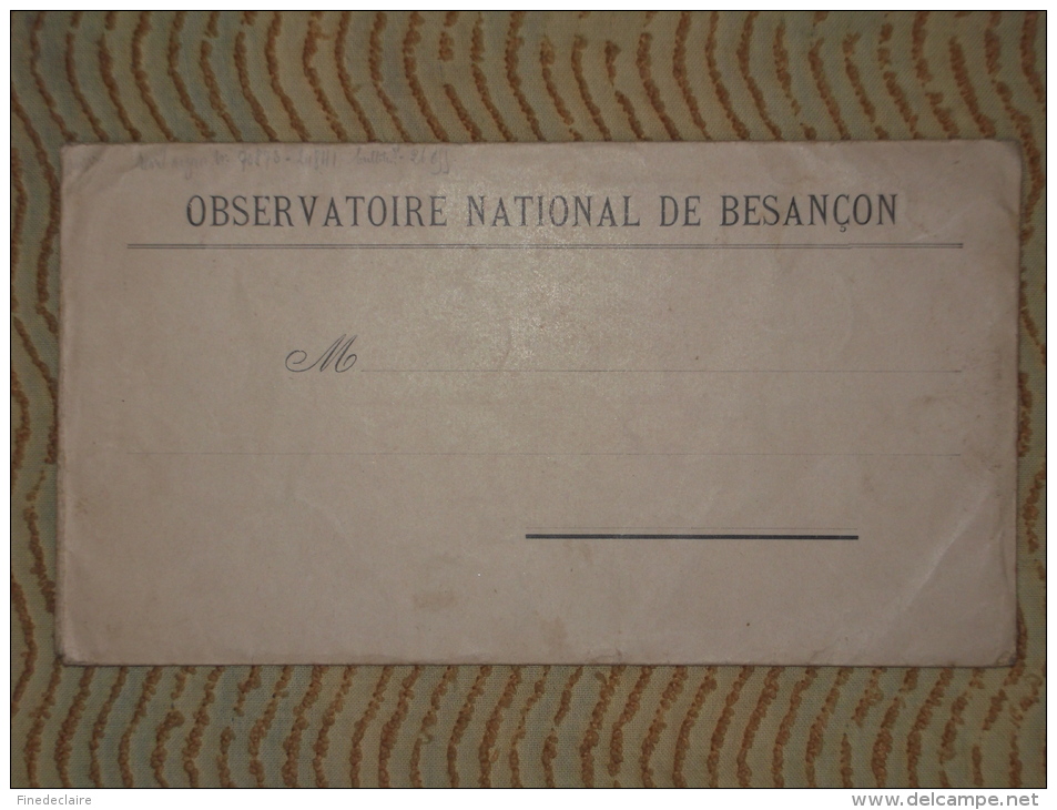 Observatoire National De Besançon - Troisième Classe D'épreuves - Bulletin De Marche Du Chronomètre De Poche - 1908 - Diplomi E Pagelle