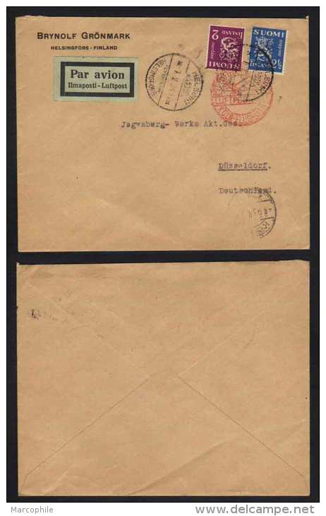 FINLANDE - HELSINGFORS / 1934 LETTRE AVION POUR L ALLEMAGNE  (ref 5162) - Storia Postale